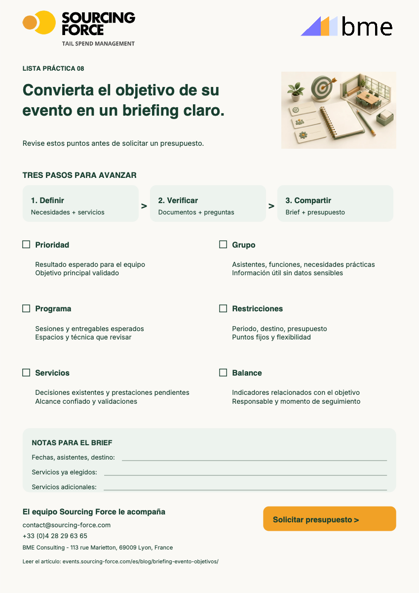 Vista previa de la lista PDF — Lista para transformar su objetivo en briefing