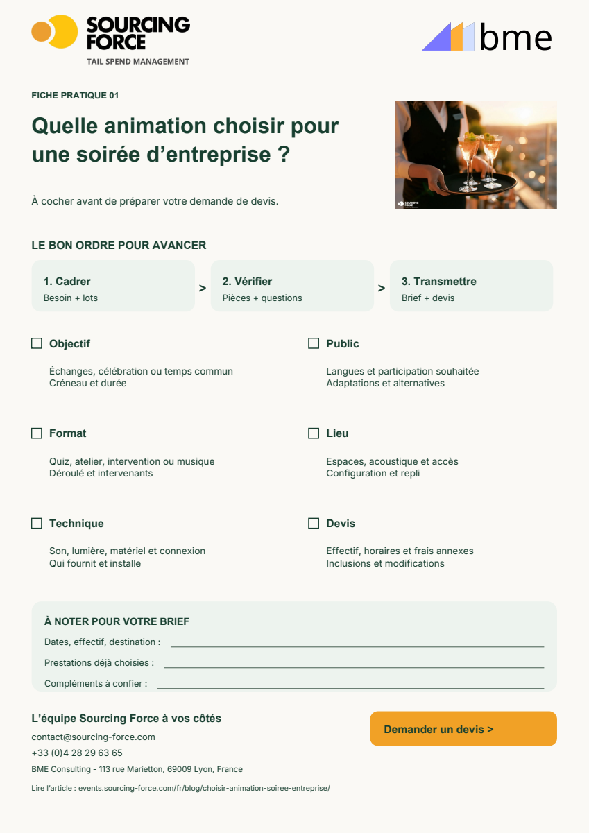 Aperçu de la checklist PDF — Checklist de préparation à compléter avec votre équipe