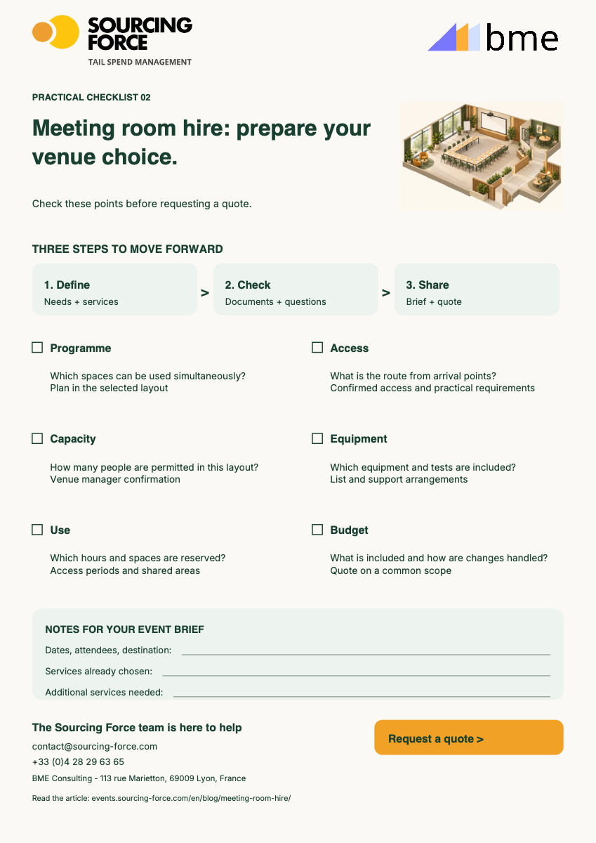 PDF checklist preview — Venue selection checklist