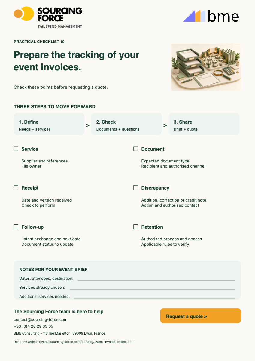 PDF checklist preview — Checklist for tracking event documents