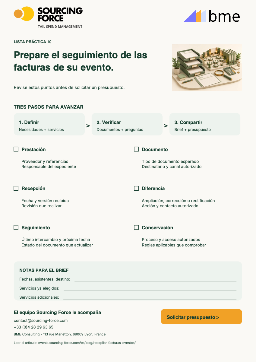 Vista previa de la lista PDF — Lista de control de documentos del evento