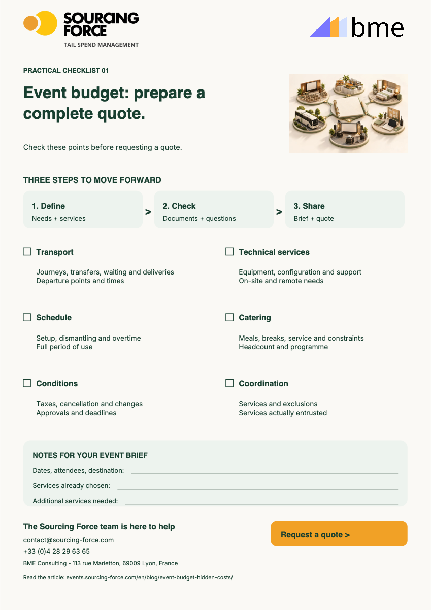 PDF checklist preview — Checklist for each item in the event budget
