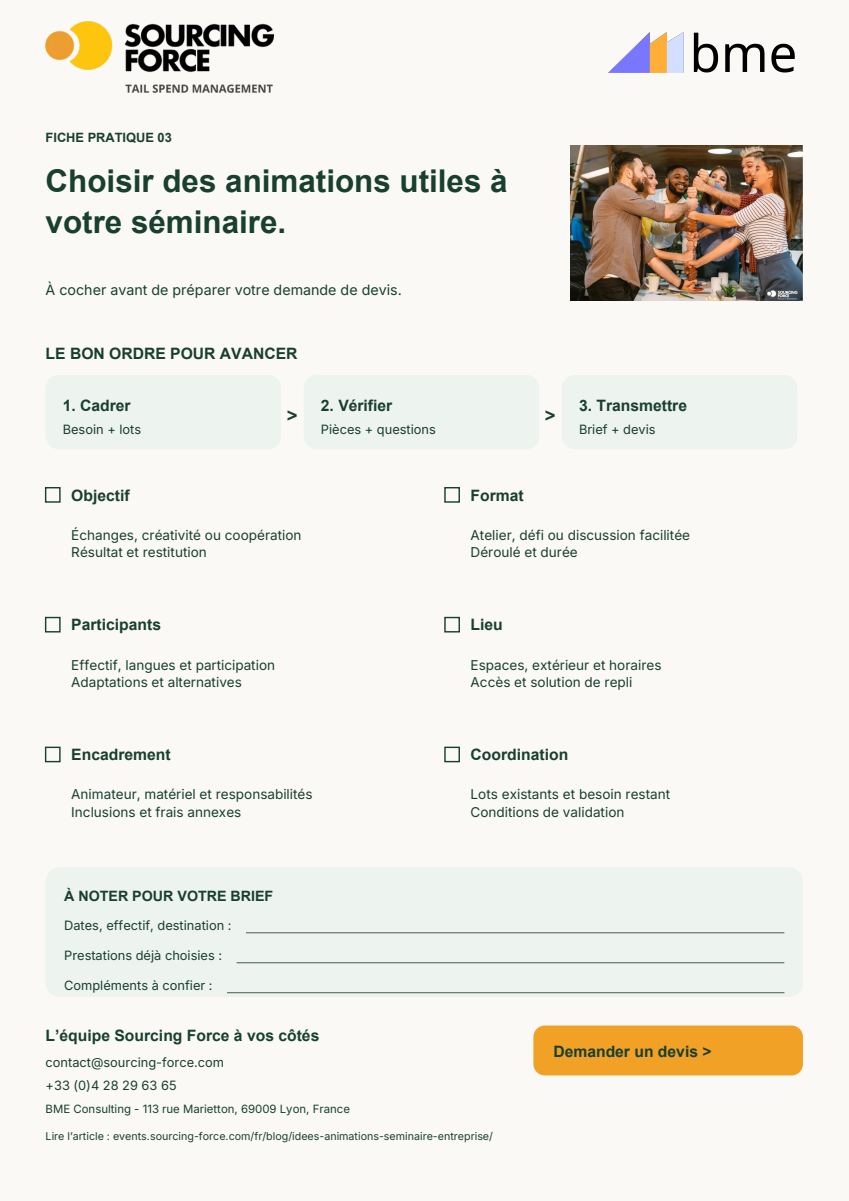 Aperçu de la checklist PDF — Checklist de préparation à compléter avec votre équipe