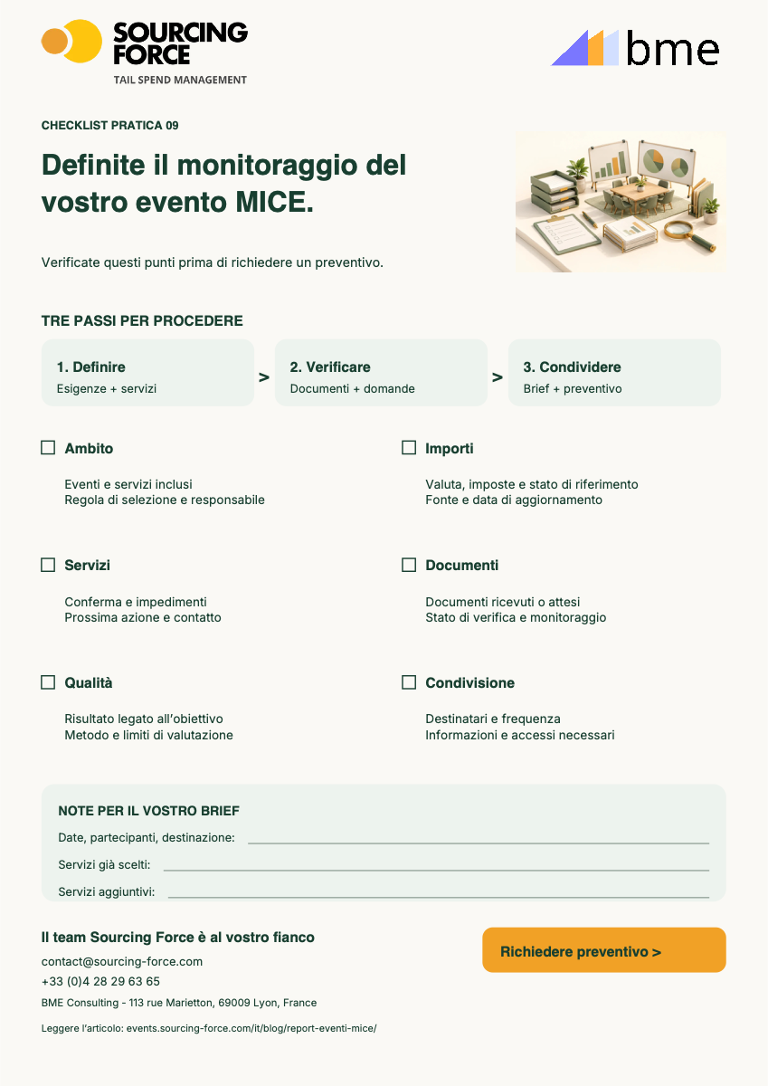 Anteprima della checklist PDF — Lista di controllo degli indicatori MICE