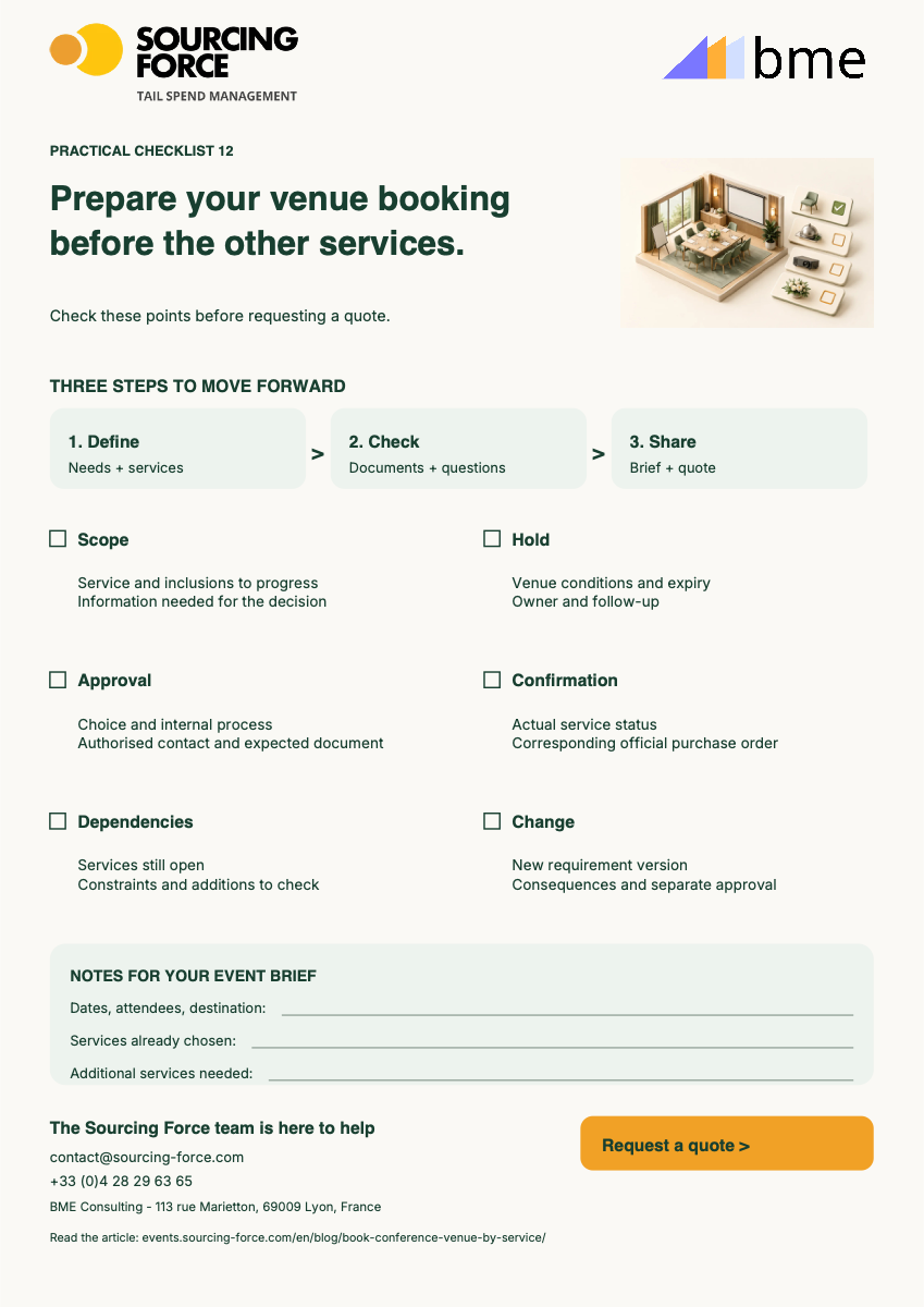 PDF checklist preview — Checklist for approving event services separately